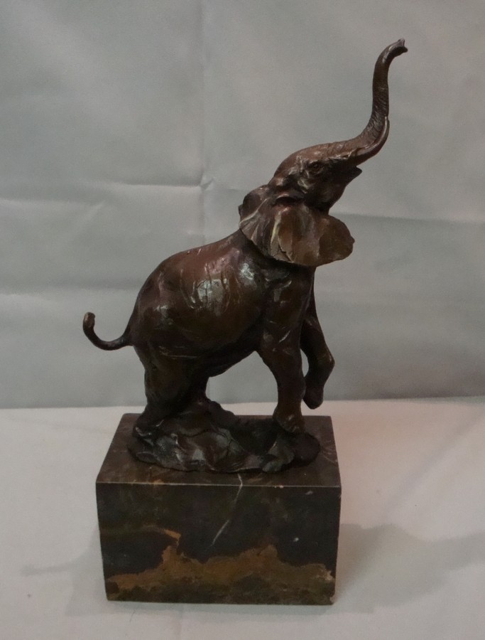 Art Deco Style Statue Sculpture Elephant Wildlife Art Nouveau Style Bronze Signe