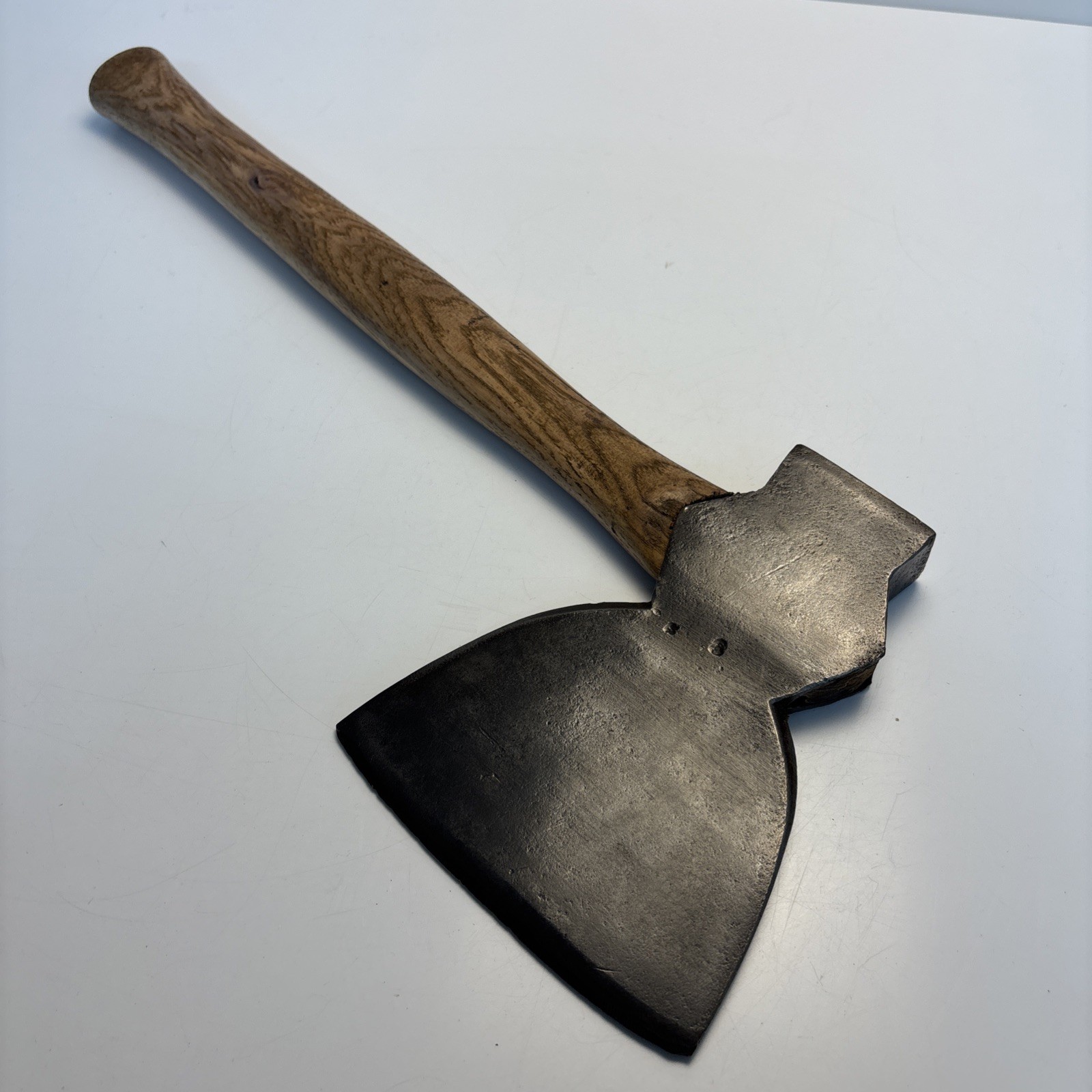 Vintage Broad Hatchet Hewing Axe Unmarked 5-1/2” Edge 18” Handle