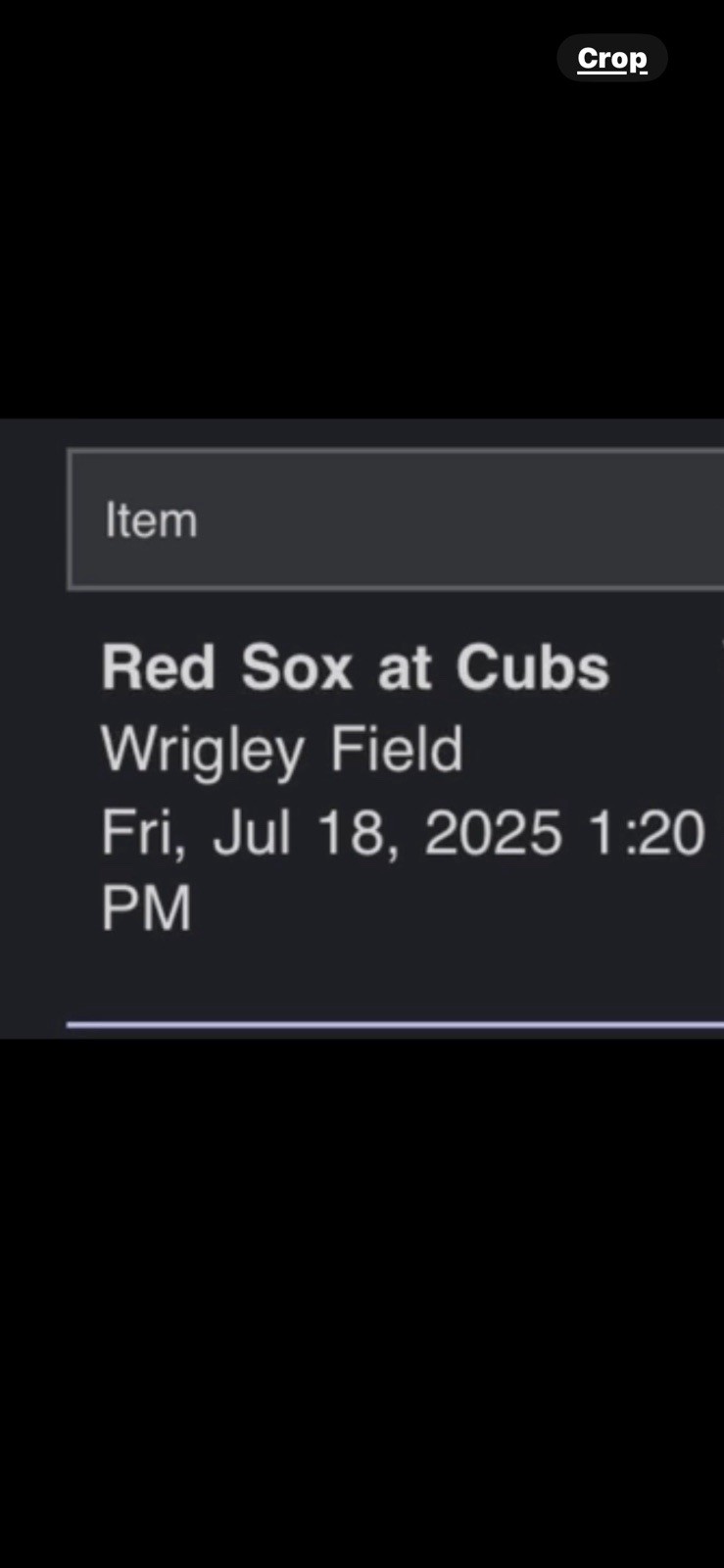 Cubs VS Redsox Friday July 18 2025. Section 5 Row 14 Seats 3&4