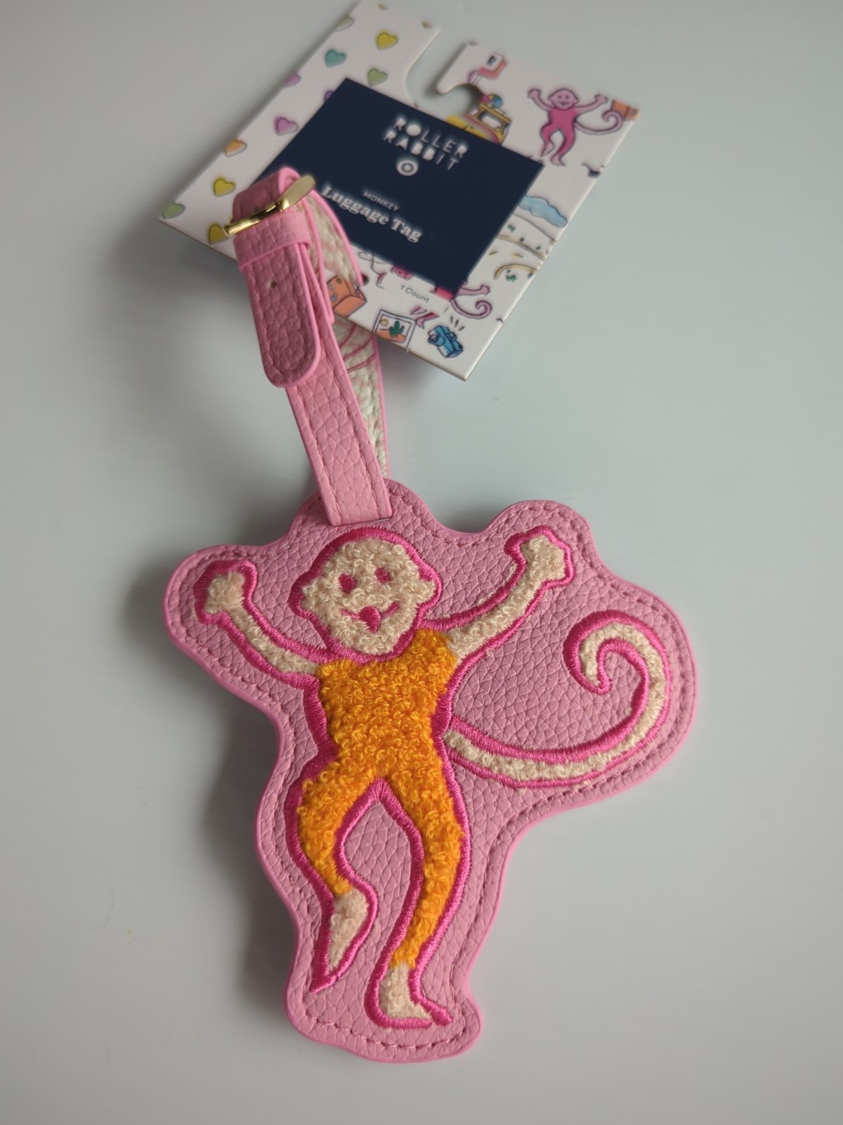 Roller Rabbit X Target Sea Life Monkey Luggage Tag ships today PINK SEA LIFE