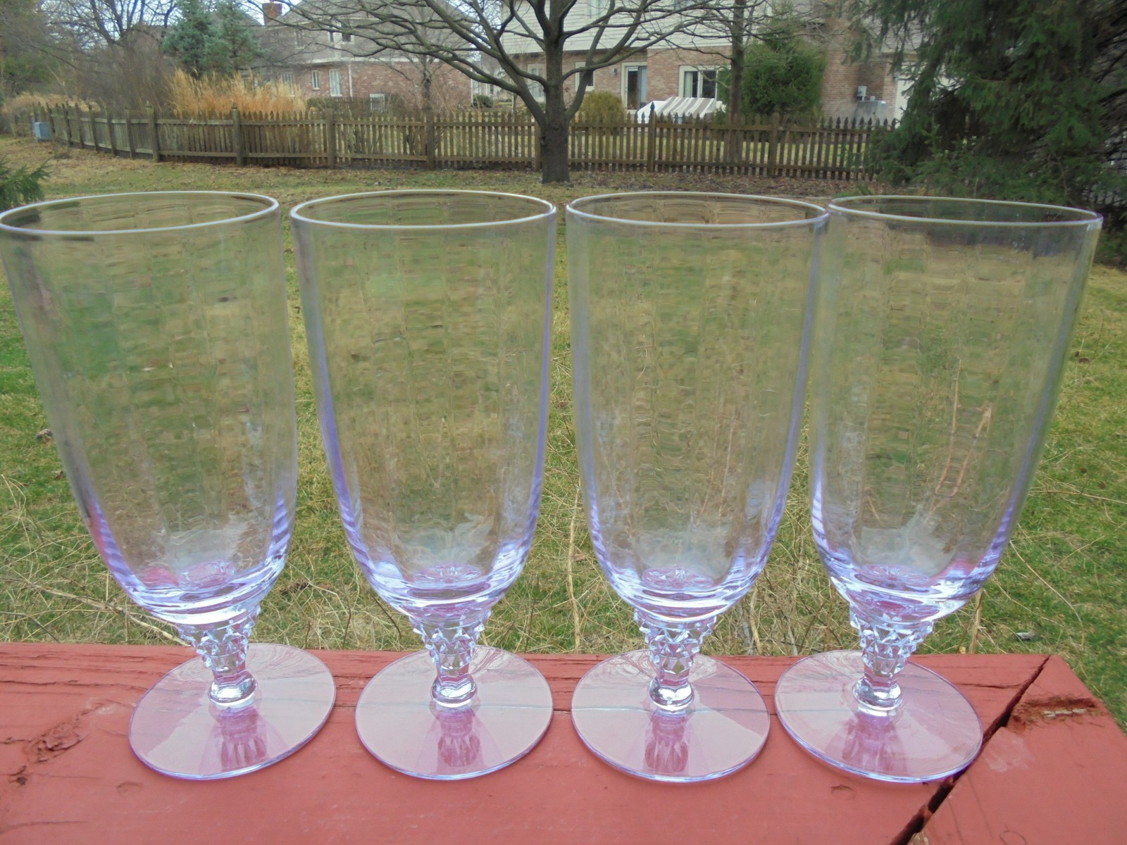 Set of 4 Tiffin Franciscan Twilight Blue Neodymium Iced Tea Goblets 17507 6 3/4"