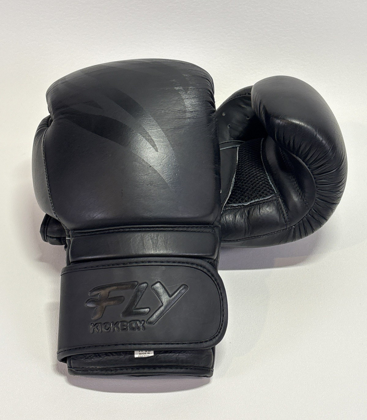 Fly Superloop X Kickbox Gloves 14oz - All Black Training Boxing Muay Thai MMA