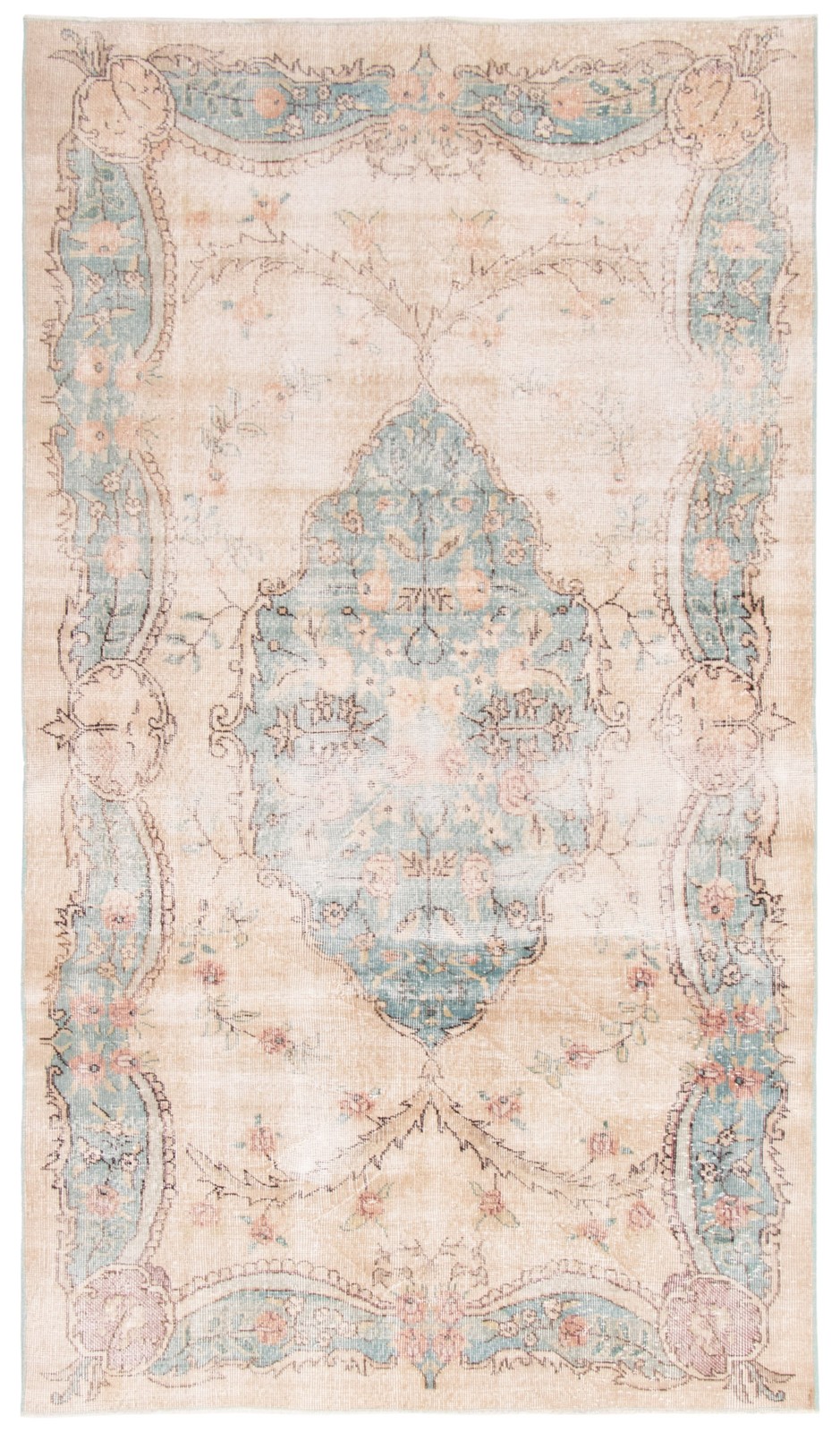 Traditional Vintage Hand-Knotted Area Rug 4'7" x 8'6" Oriental Wool Carpet