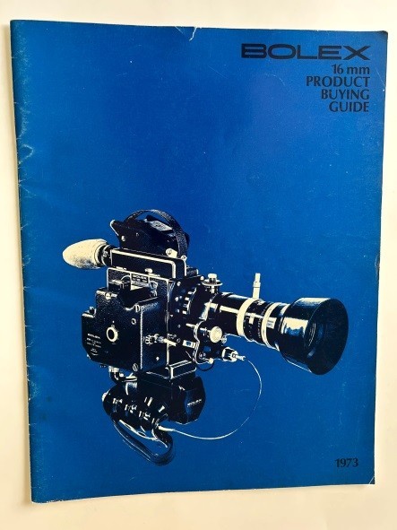 Bolex 16mm Product Guide Catalog 1973: EBM, H-16 RX-5, SBM, SB, M-5, lenses