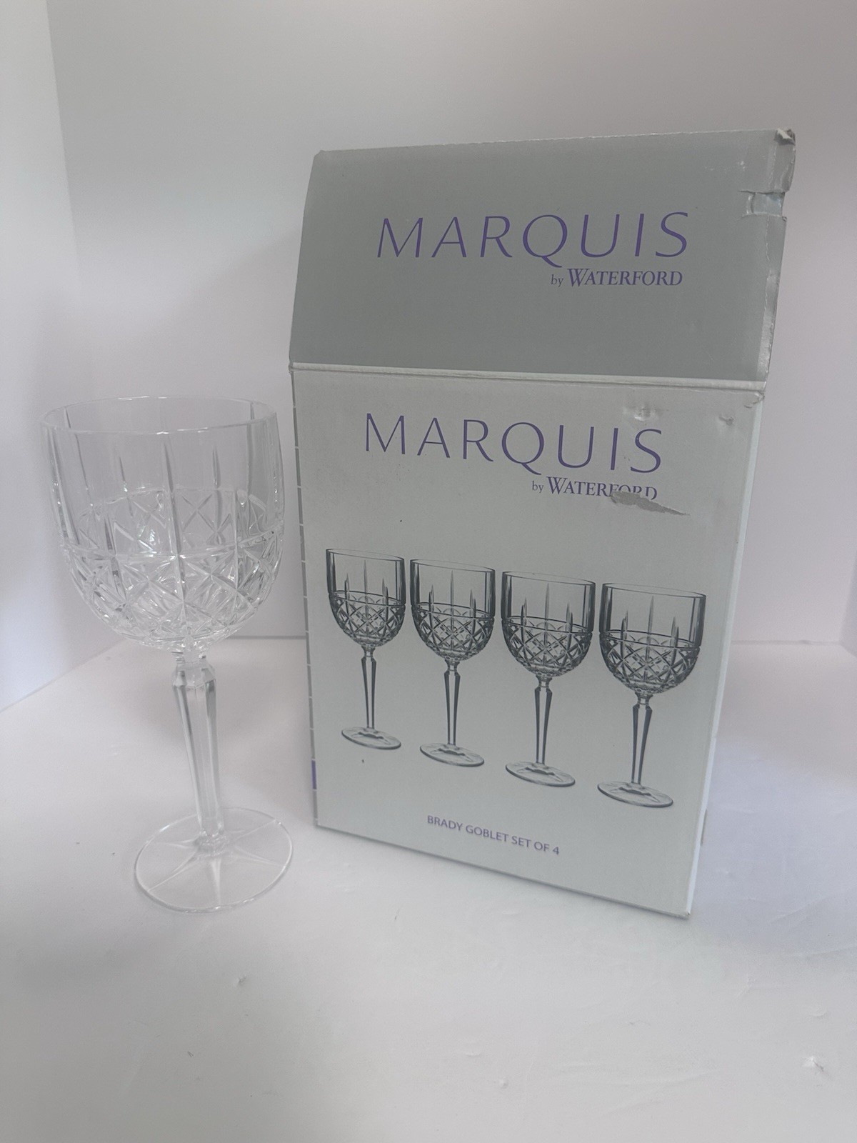 WATERFORD CRYSTAL BRADY WINE GLASSES GOBLETS SET OF 4 NEW