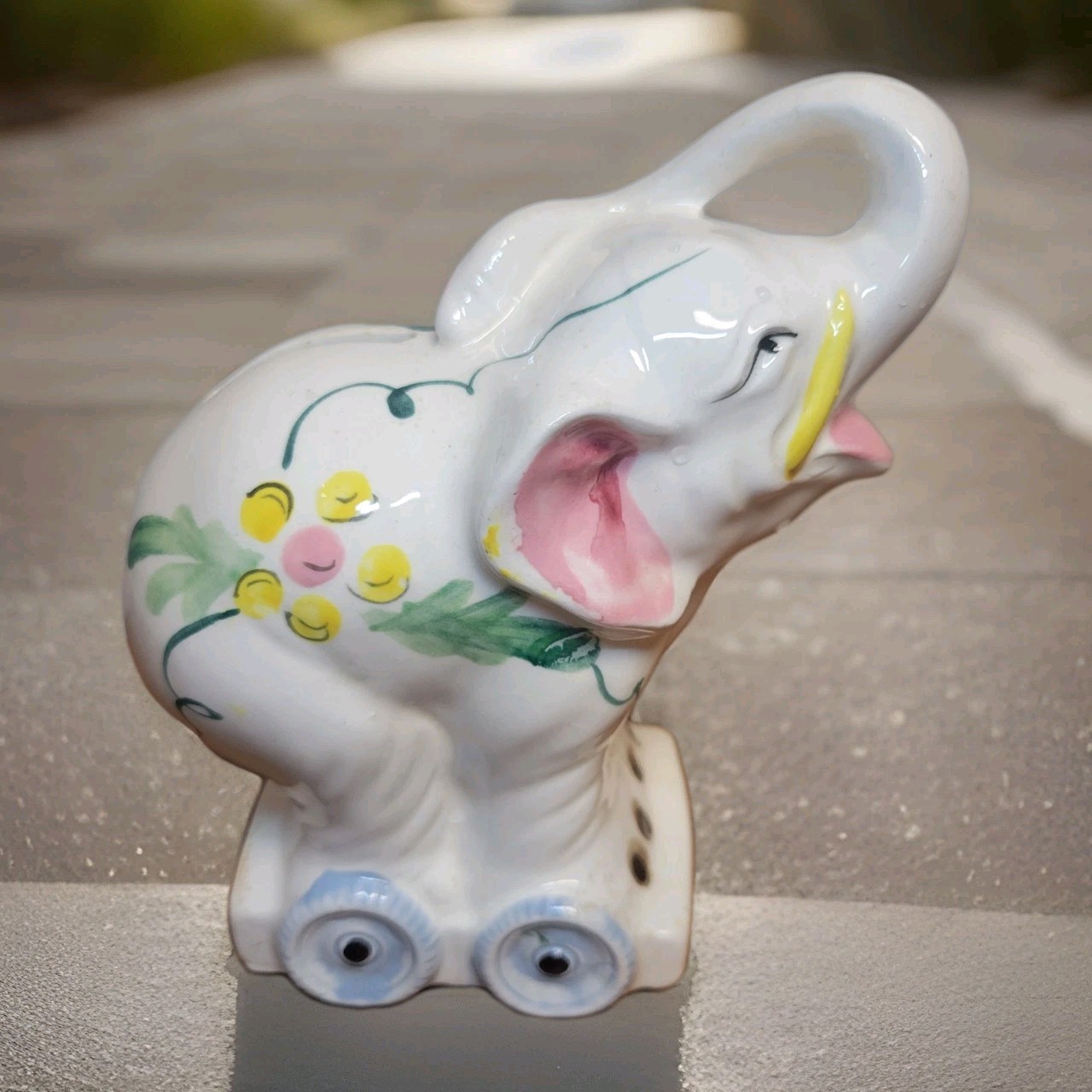 Vintage Elephant Piggy Bank Ross Products Japan 6.3" Tall 