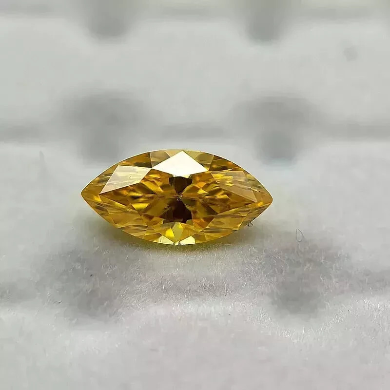 2.CT Natural Yellow Color Diamond Marquise Cut VVS1 D Grade Free Gift Certified