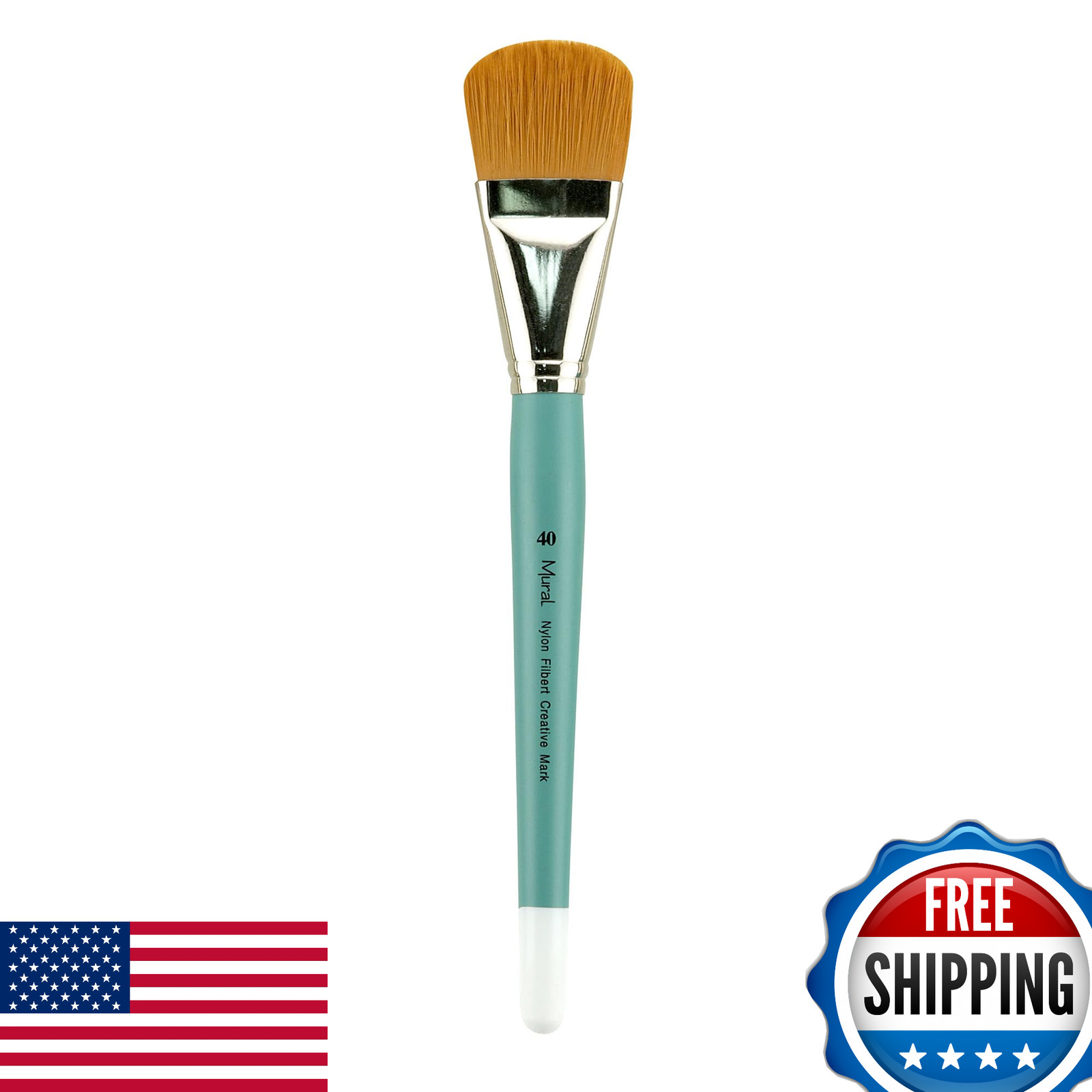 Creative Mark Large Mural Golden Taklon Filbert Paint Brush - Acrylic Oil