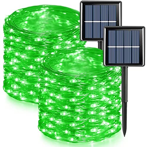  St Patricks Day Fairy Lights, 2 Pack Each 66ft 200 LED String Light Green