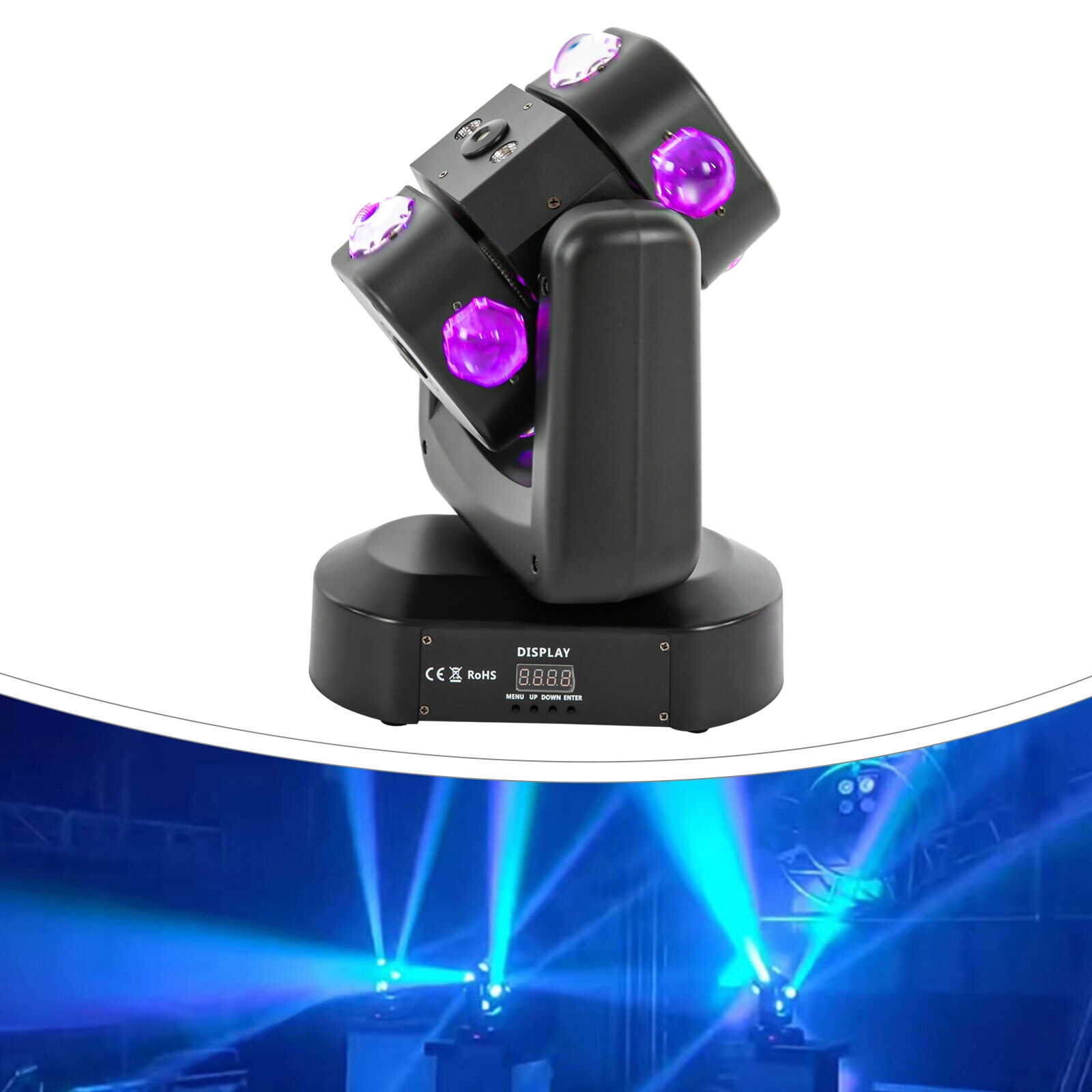 Rotating Laser Beam Moving Head 8 LED RGBW Stage Light DMX Disco Party 22CH/46CH