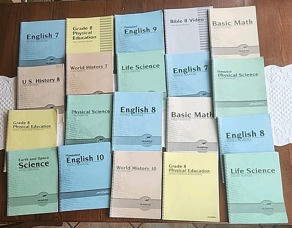 Abeka Manuals Science English Math World History GRADES 7 8 9 10-- CHOOSE