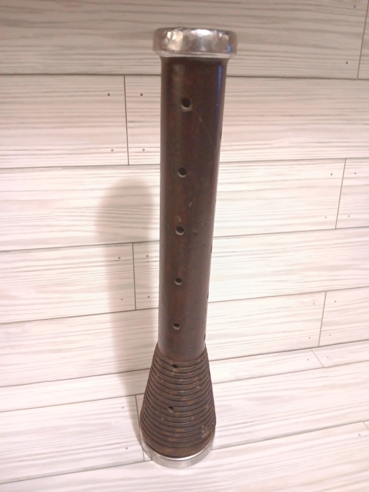 Vtg Wooden Textile Mill Spindle Spool Bobbin Textile Beehive Industrial 12"