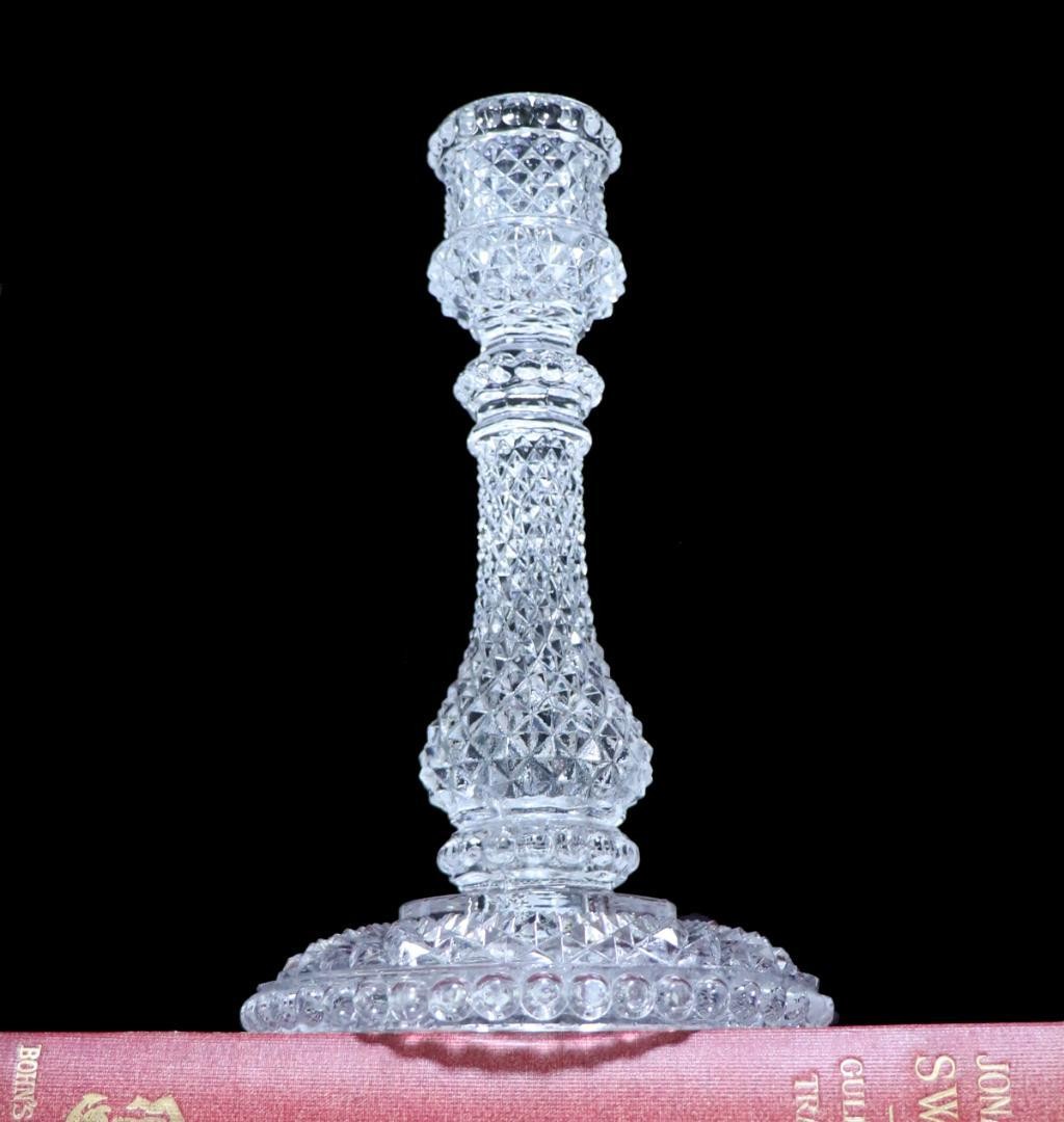 Old Baccarat Rare Item Candle Holder 18.2cm Diamant Biseau Candlestick