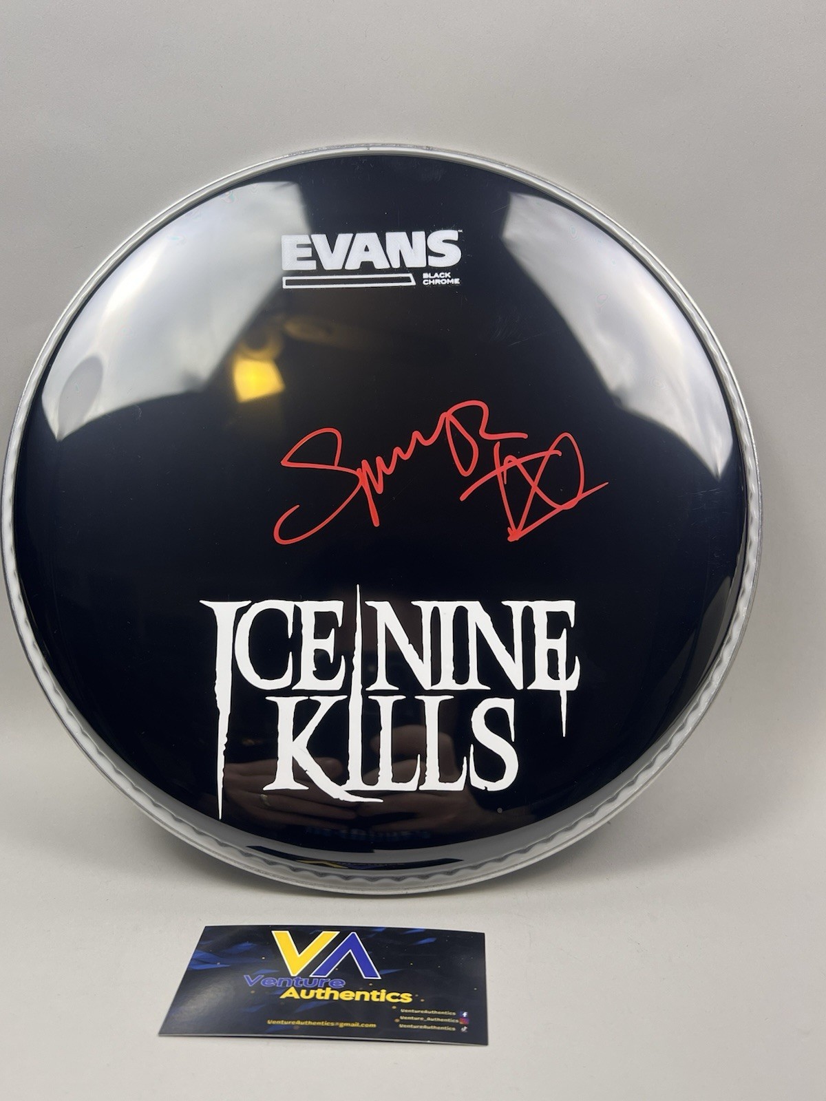 Spencer Charnas Ice Nine Kills Signed Evans 10" Drumhead JSA WITNESSED COA