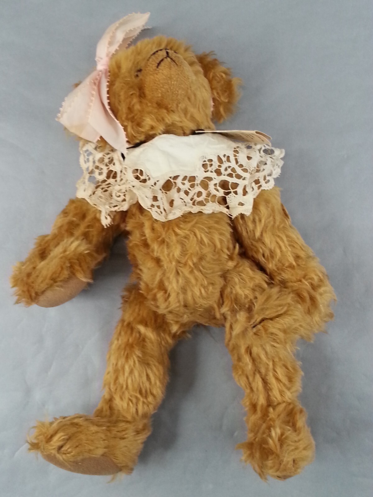 Vintage 1991 Nancy Catham Mohair Bear Glass Eyes Original Tag Artisan Doll