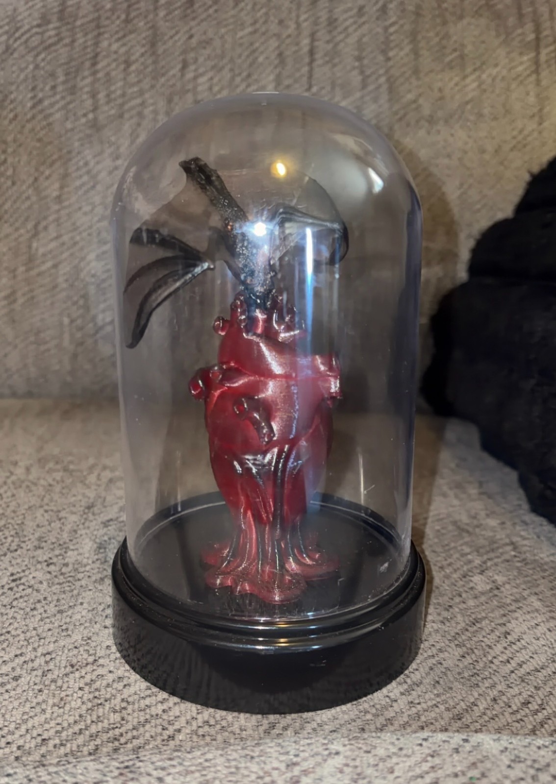 Vampire bat drinking from heart ooak unique oddity gaff