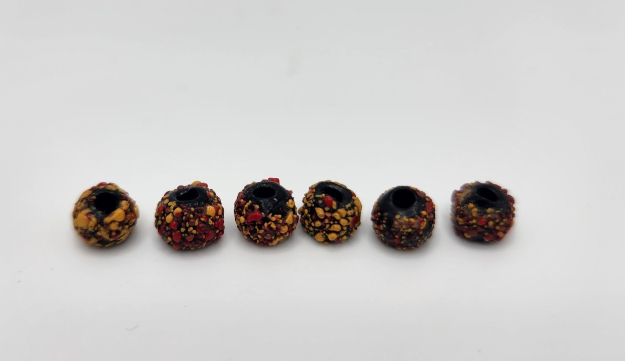 6 Antique Black Venetian End Day Beads African Trade