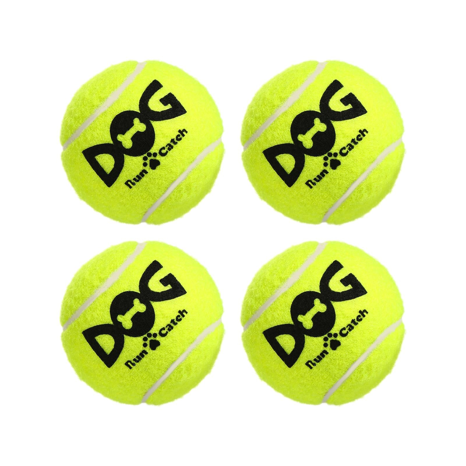 Squeaky Tennis Balls for Dogs Pack of 4 Easy Catching Dog Fetch Balls (Squeak...