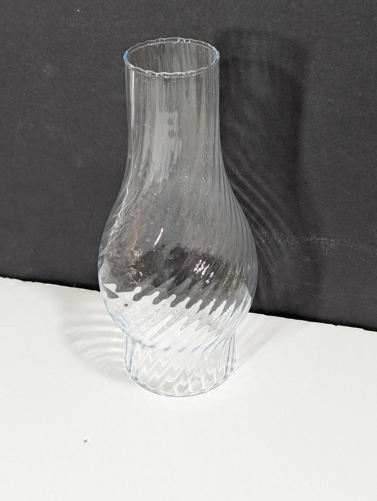 Clear Glass Hurricane Chimney Lamp Shade / Vintage Globe Wedding Décor Twisted