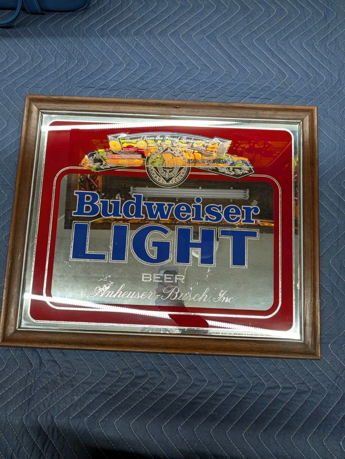 Budweiser Light Mirror | 1980s Anheuser-Busch | 21" of Pure Bar Decor Greatness