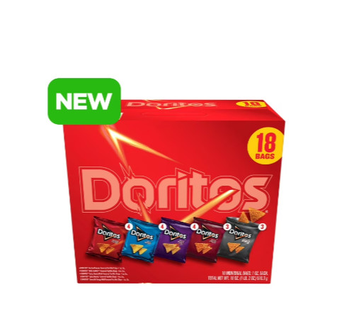 Doritos Tortilla Chips 5 Flavor Variety Pack Snack Chips, 1 oz Bags, 18 Count
