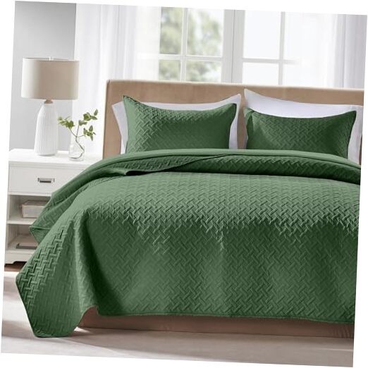  King Size Quilt Bedding Set Lightweight King/Cal(96"x110") Olive Green