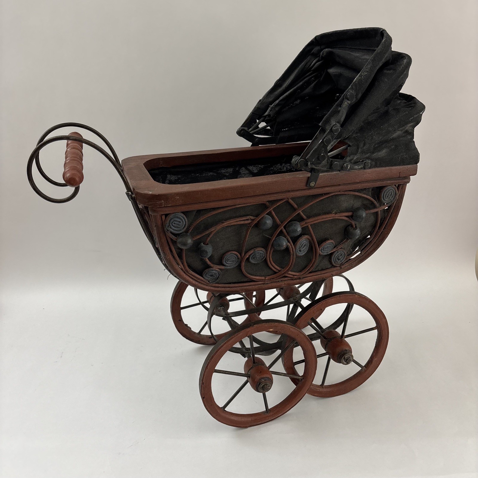 Vintage Antique Baby Doll Stroller Buggy 17” Tall