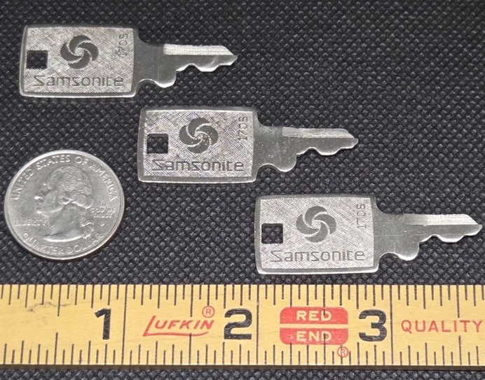 Vintage Samsonite 170S Key Lot Of 3 Suitcase Luggage Locks In Perfect Condition