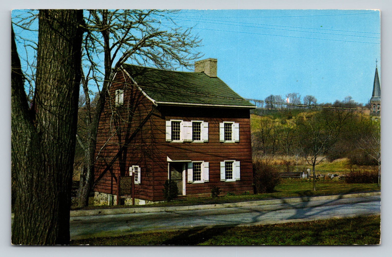 Voorlezer's House, Earliest US Elementary Schoolhouse NY VINTAGE Postcard