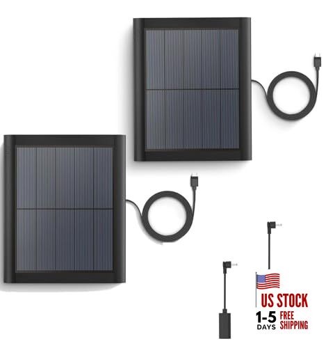 2 Pack Ring Solar Panel(2nd Generation), 5W Solar Panel Charger with Mount for 