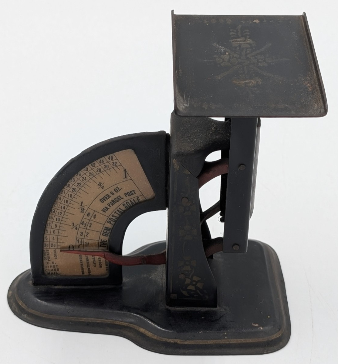 The GEM Vintage Postal Scale Gold Stenciling Adjustable Antique Works