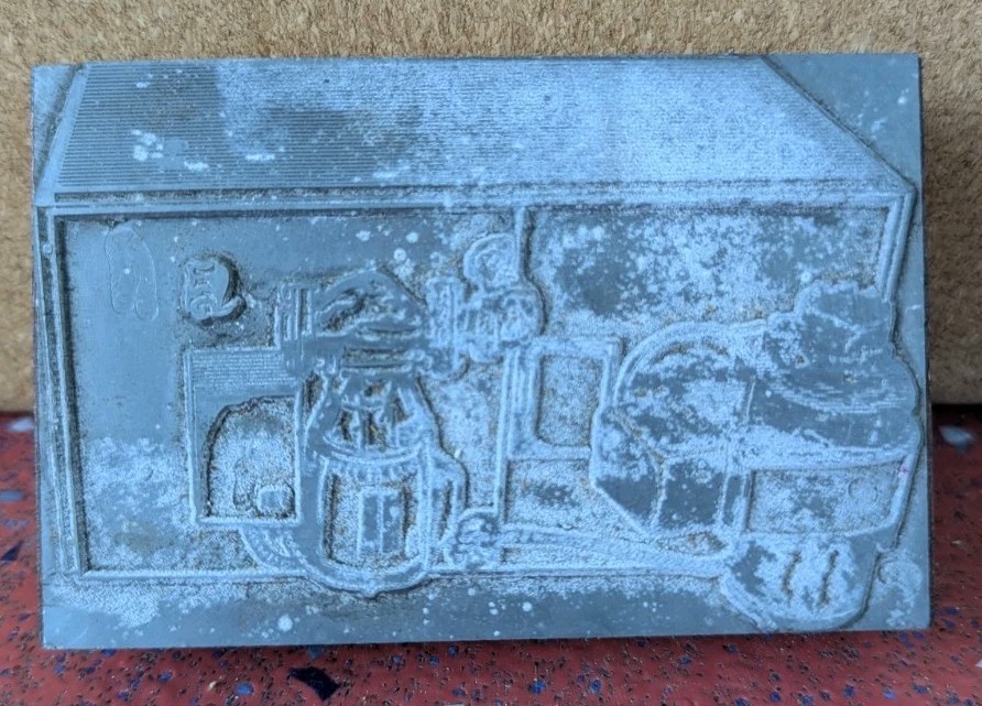 Printer Printing Block Of Spray Tools Metal Plate Wood Vtg 