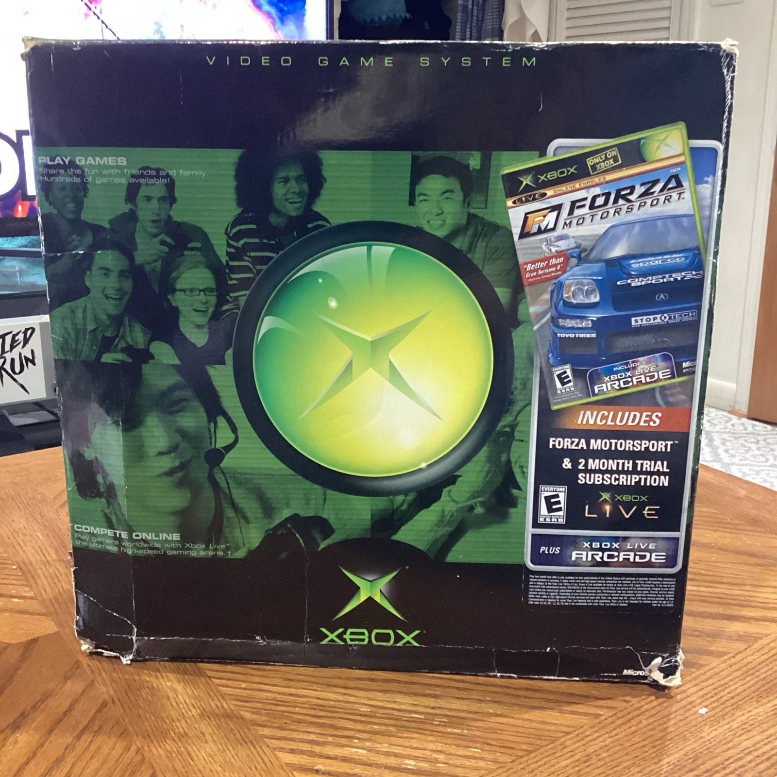 BOX ONLY Vintage Original Microsoft Xbox FORZA Video Game Console Empty READ DES