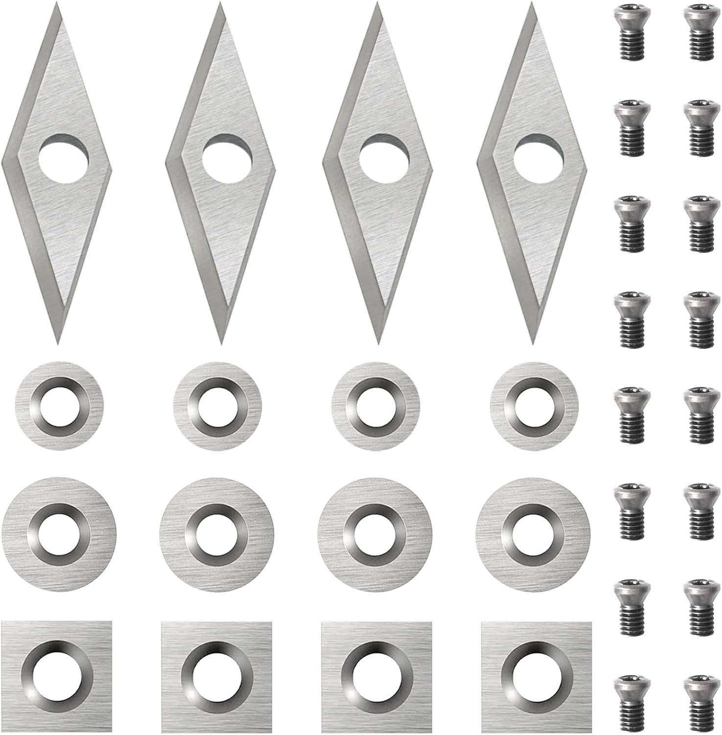 32Pcs Carbide Lathe Tools,Tungsten Cutters Inserts Set for Wood Lathe Turning To