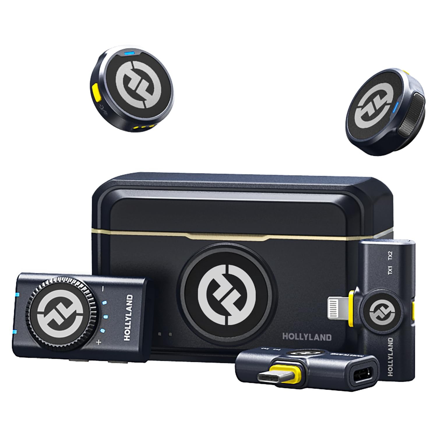 Wireless Microphone System 48kHz 24 bit 300m Range Noise Cancelling Hollyland