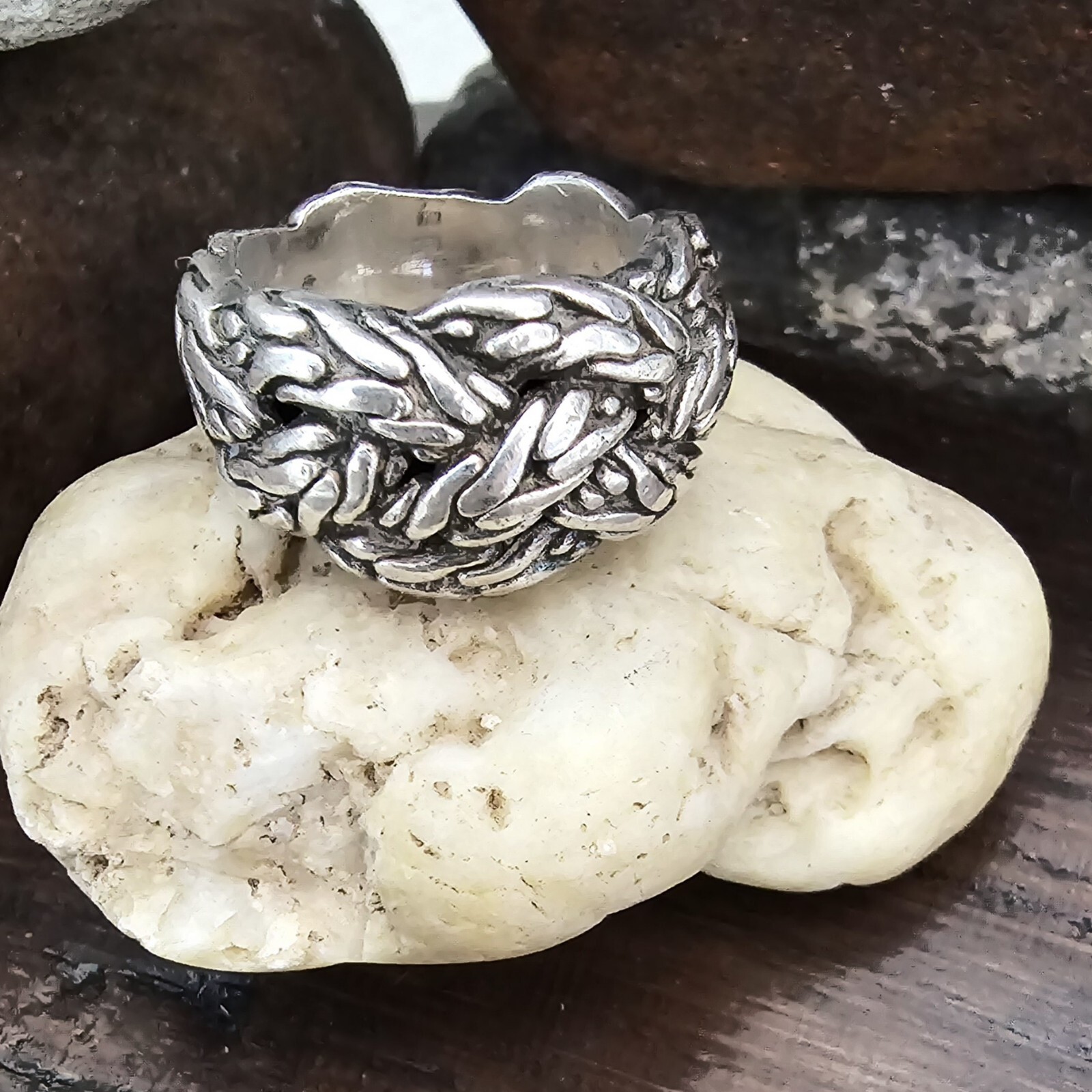 John Hardy Woven Ring Size 6 Sterling Silver