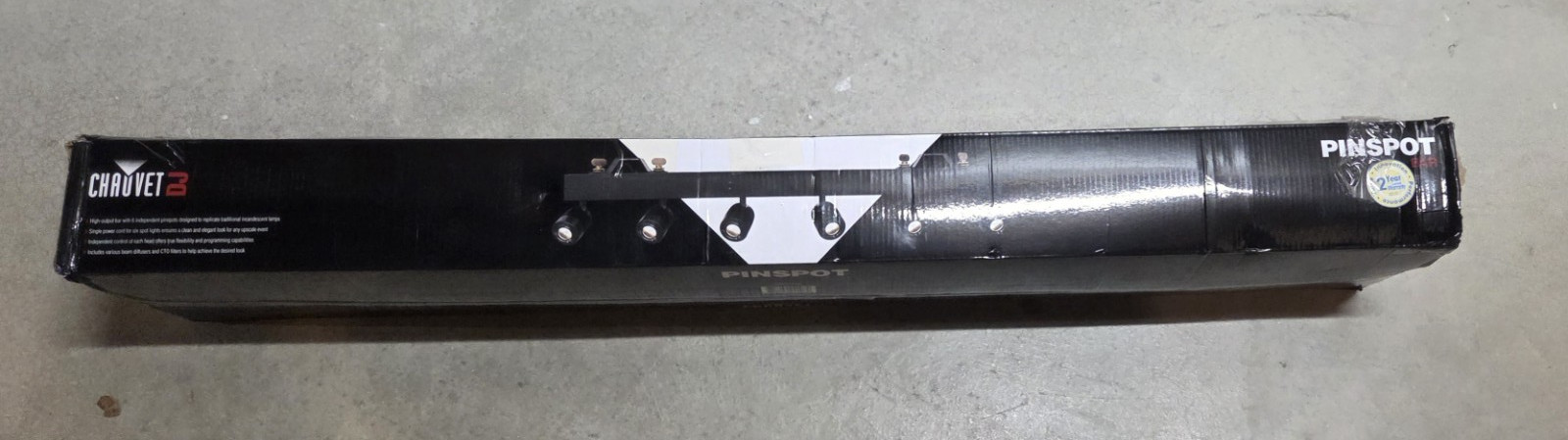 Chauvet DJ Pinspot Bar Open Box, Tested.  6 LEDs (warm white) 15 W, 3.6 A