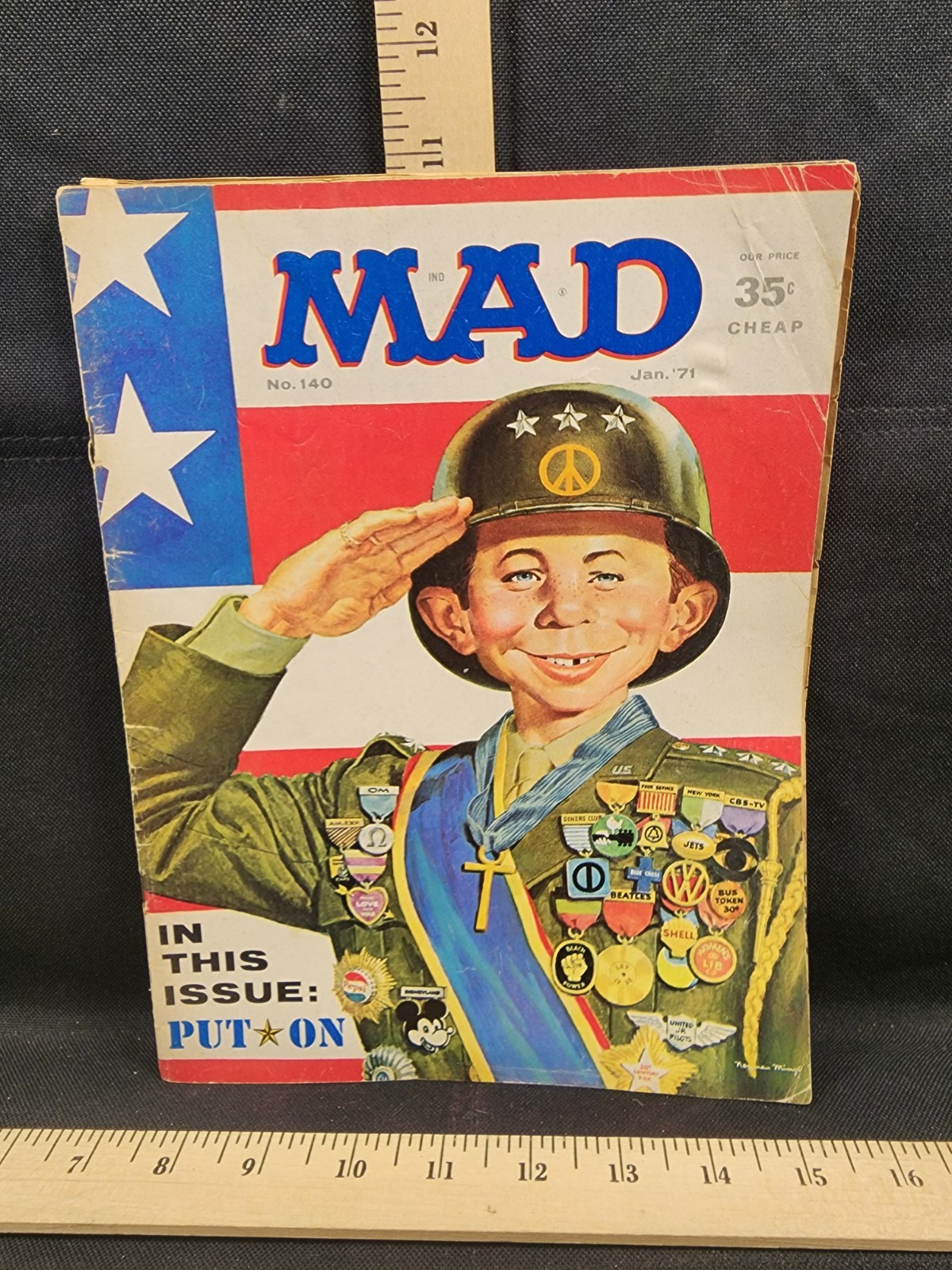 Vintage Mad Magazine #140 Jan 1971 George Patton Cover Used Complete 