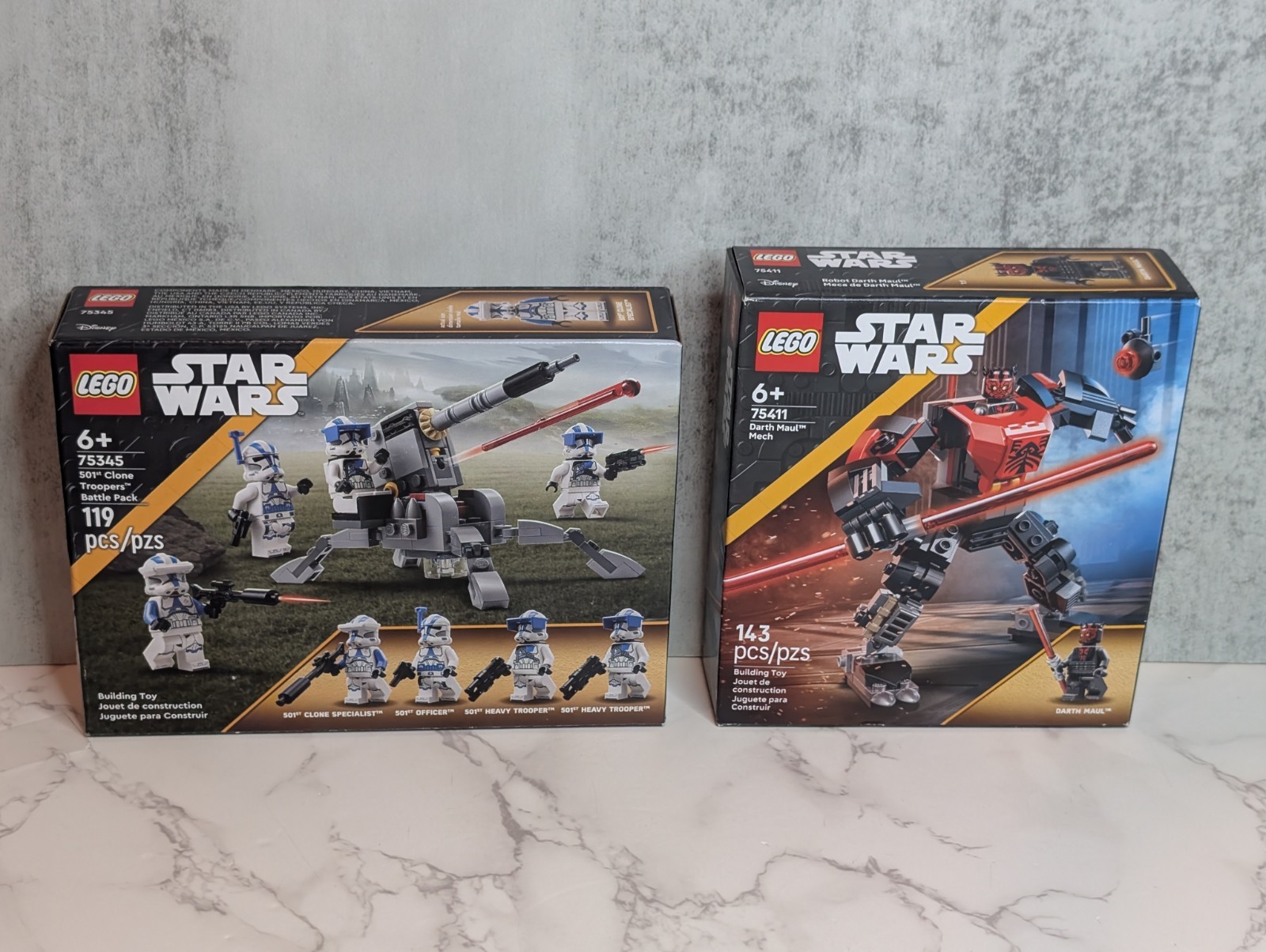 New Sealed Lego Star Wars 75345 & 75411 Clone Troopers Battle & Darth Maul Mech