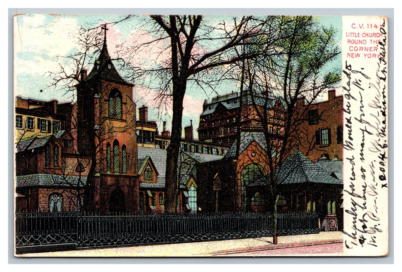 New York, NY New York, Little Church Round the Corner, Postcard Posted 1900-1909