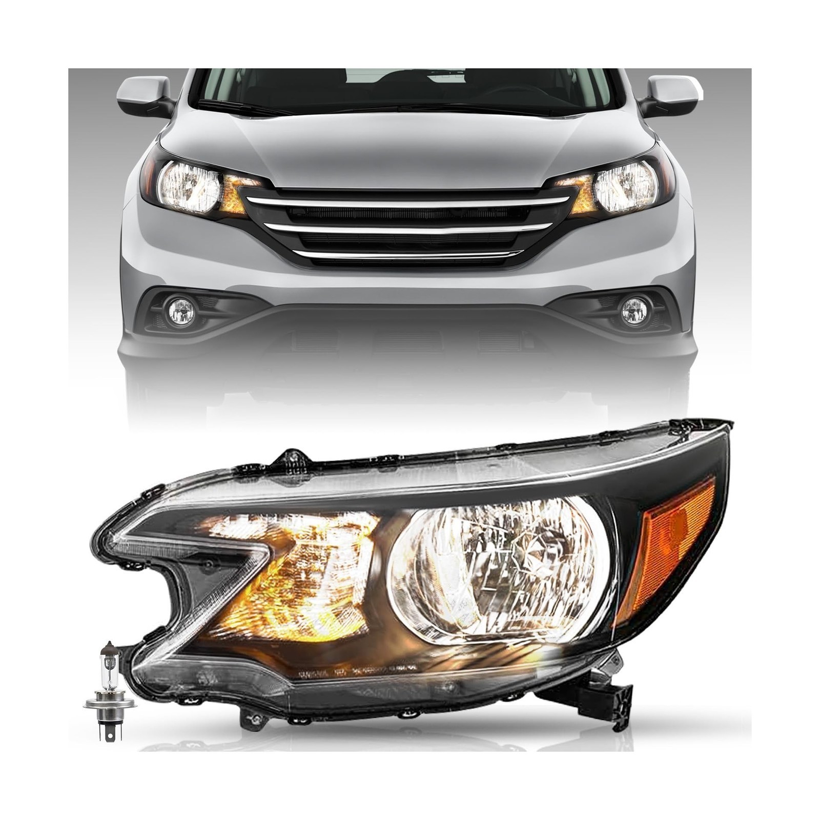 OE Style Headlight Assembly Fit 2012 2013 2014 Honda CR-V Halogen Headlamp Se...