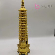 30cm Retro Copper Handcarved 13 Layers Wenchang Tower Lucky Ornament Collection