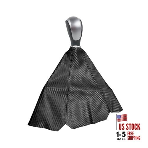 Car Shift Knob Dust Cover, Leather Shifter Lever Knob Boot Carbon Black