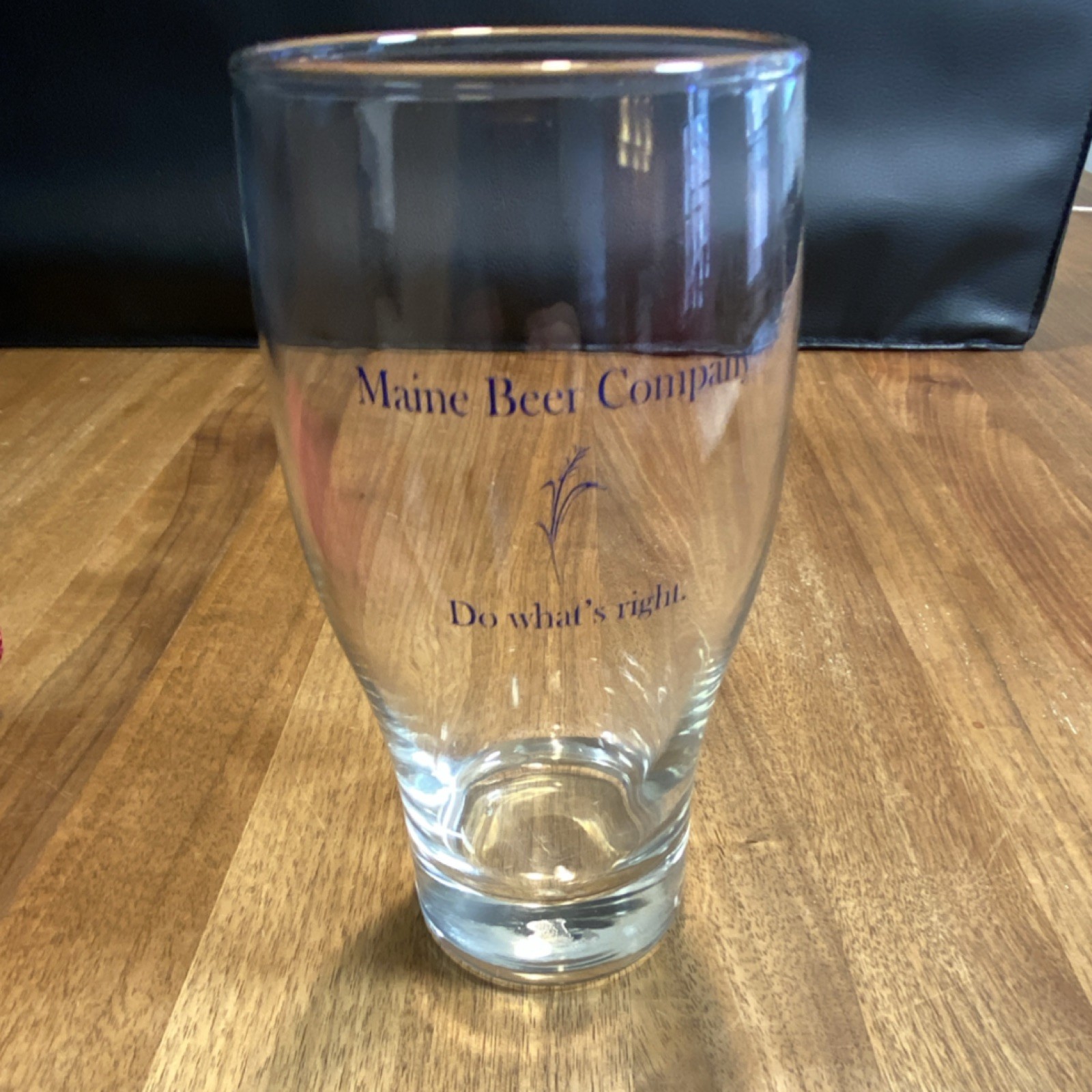 Maine Beer Company Clear Round Glossy Beer Glass 