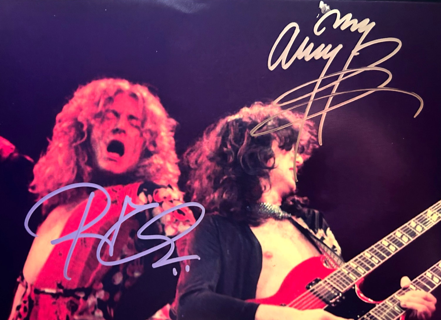 LED ZEPPELIN (Jimi Page, Robert Plant) Signed 8x10" Authentic Autographs w/COA