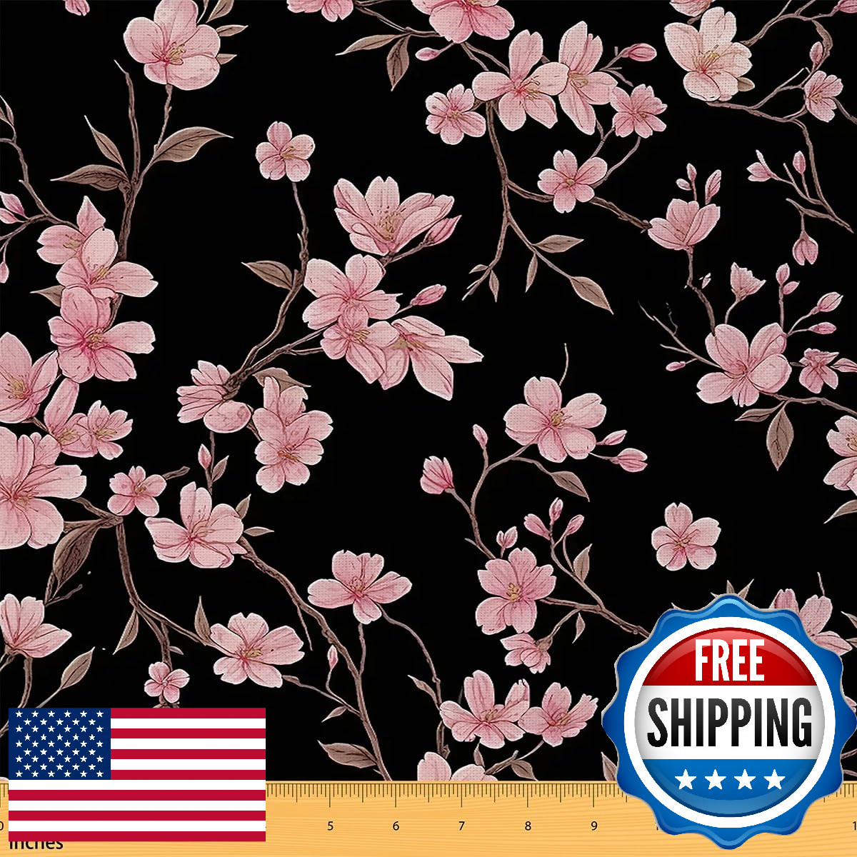 Feelyou 5 Yd Vintage Floral Upholstery Fabric for Chairs Water-Resistant 58"