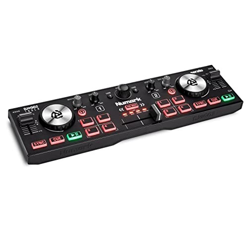 Numark DJ2GO2 Touch DJ Controller, Portable DJ Equipment, USB 2-Deck, Touch Sens