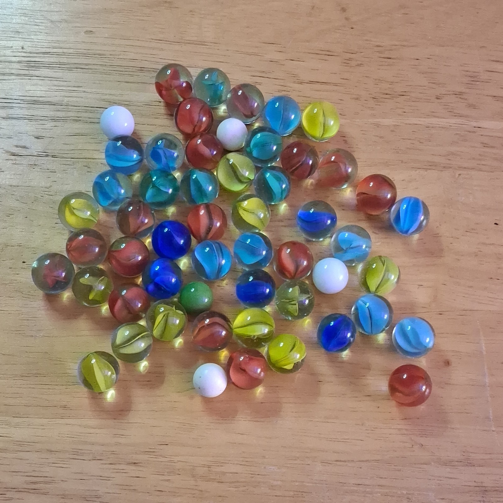 Cat's Eye Glass Toy Marbles Lot Machine Made Multicolor