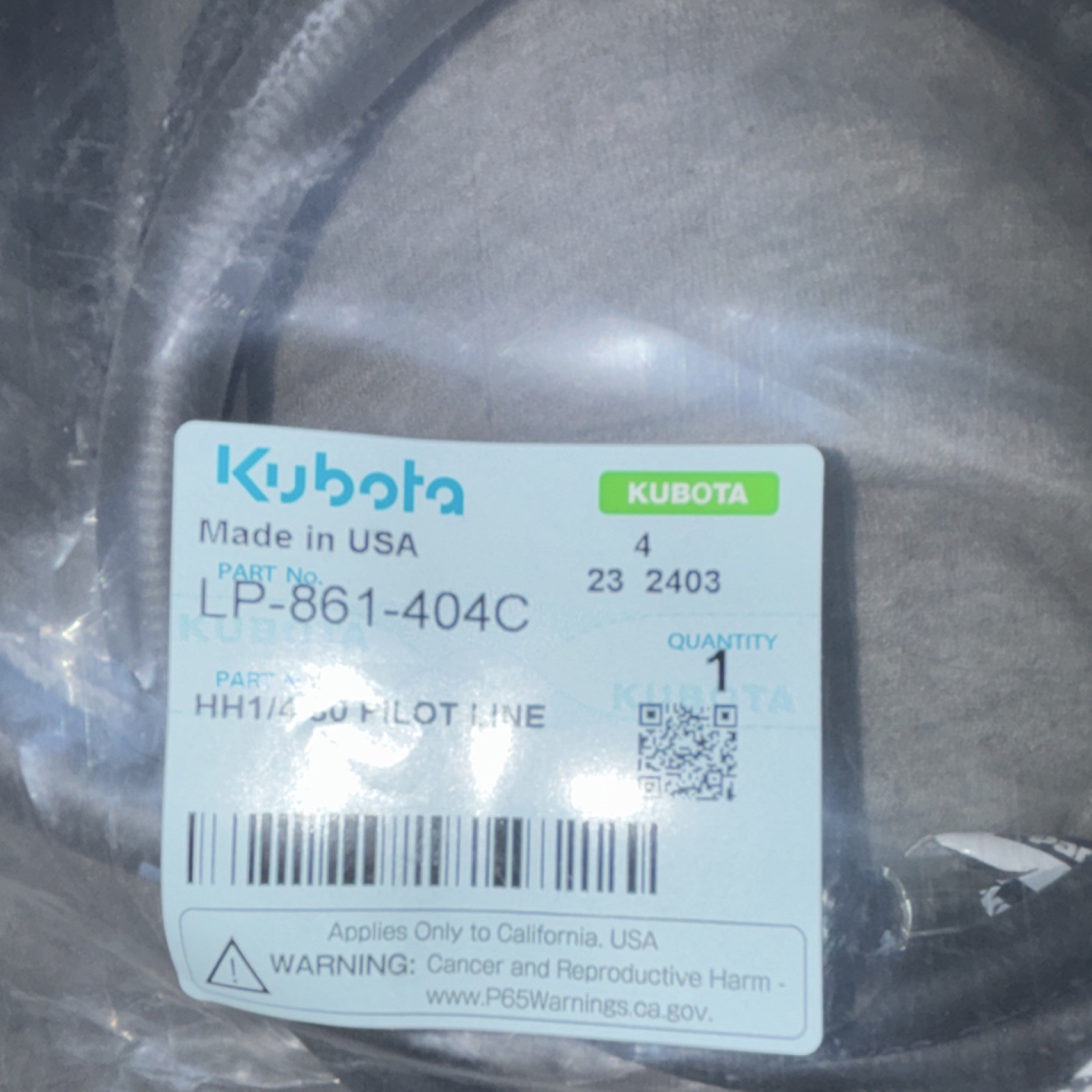 Kubota Pilot Line LP-861-404C HH1/4 80 Model LP-861-404C Replacement Part