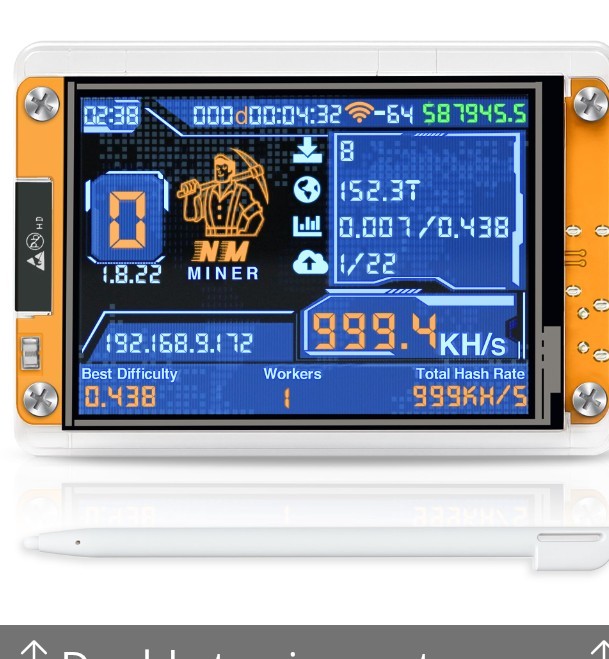 NMMiner 2.8 inch 1000K Hashrate BTC Solo LotteryCrypto Bitcoin Miner Solo Mini4L